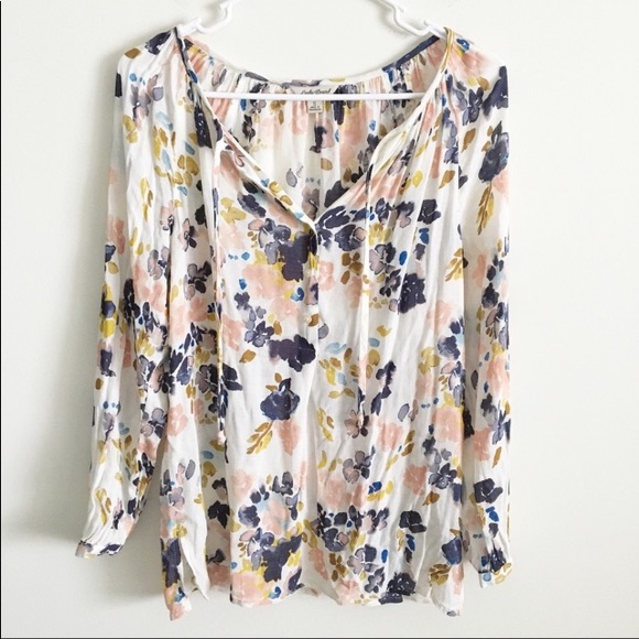 Lucky Brand Tops - Watercolor Floral Print Top